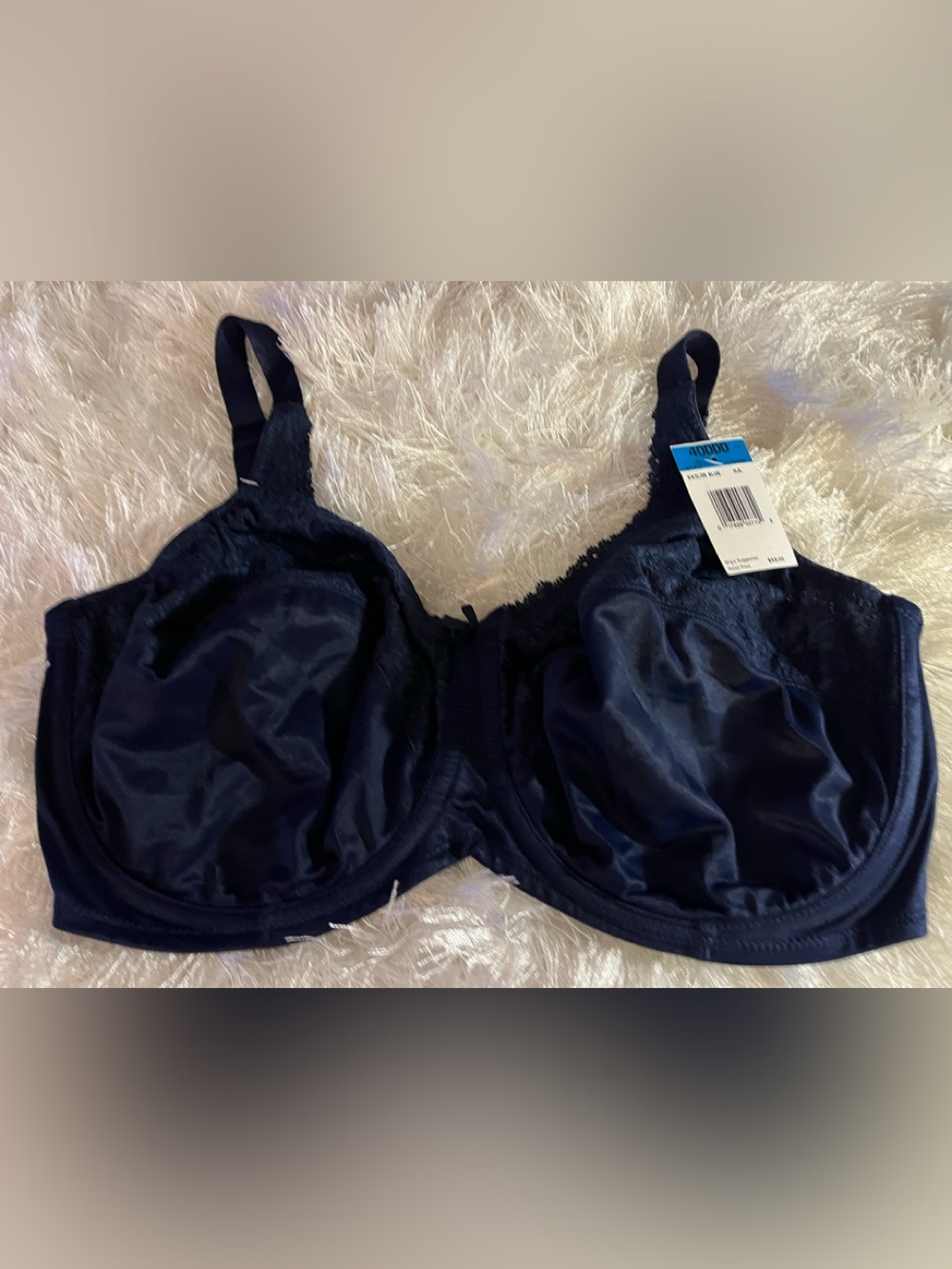 Lilyette Navy Full Coverage Lace-Trim Bra